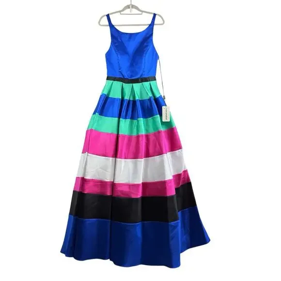 Nox Anabel New Colorblock Evening Gown Juniors XL Maxi Prom Homecoming  Formal Women